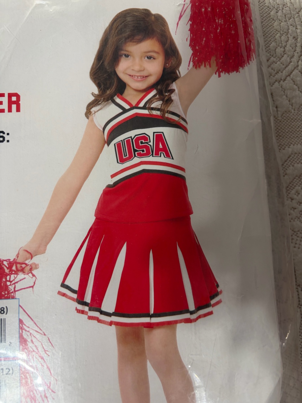 NWT USA Red CHILD's Cheerleader Costume Large dress up Halloween costume party